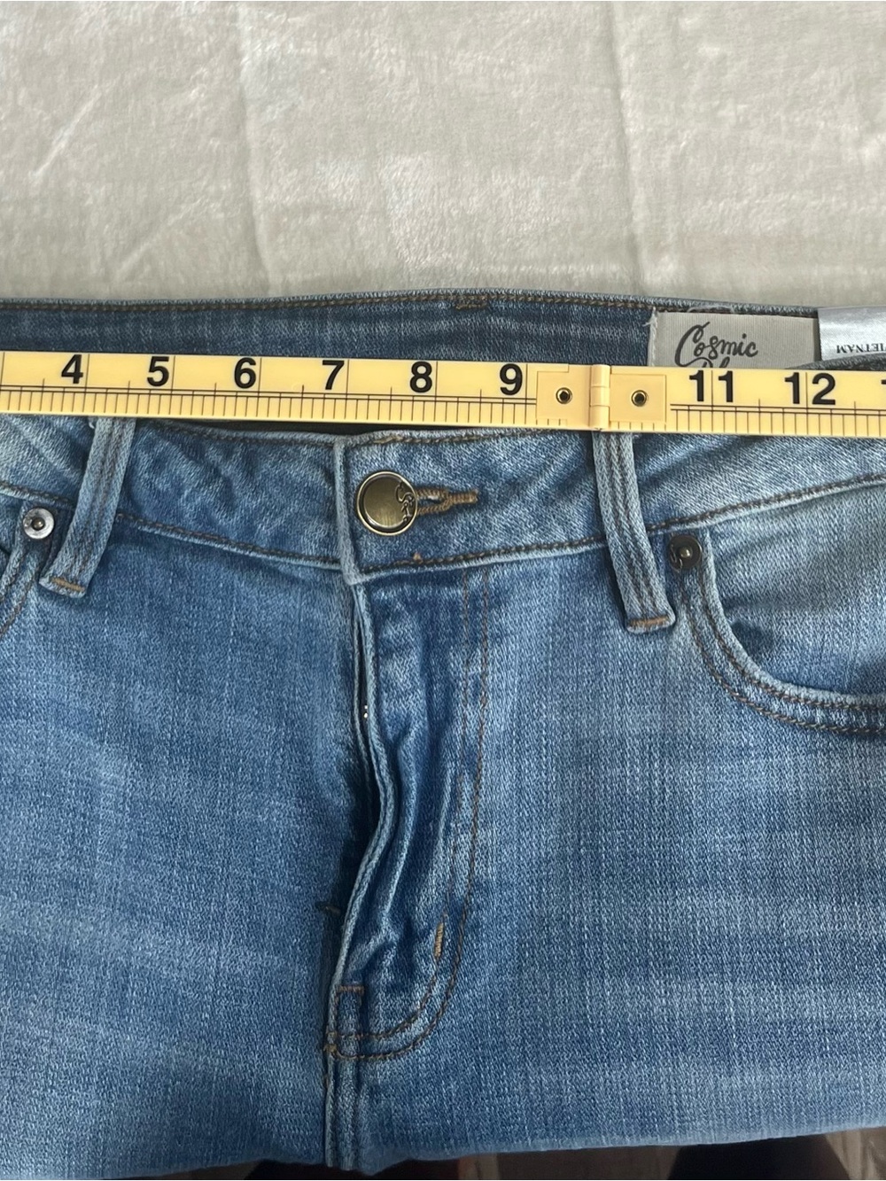 Cosmic Blue Love Women’s Skinny Jeans Size 29 Medium Wash Stretch Denim Ankle - Picture 5 of 11